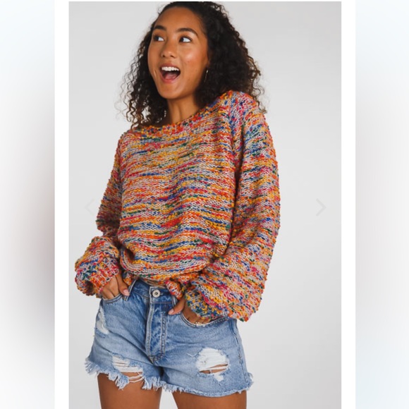 Sweaters - Kiki Larue textured confetti Popcorn sweater